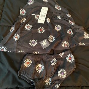 Two piece baby girl dress and diaper cover set